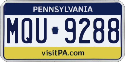 PA license plate MQU9288