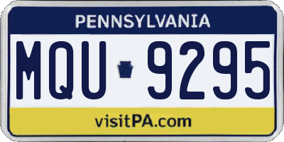 PA license plate MQU9295