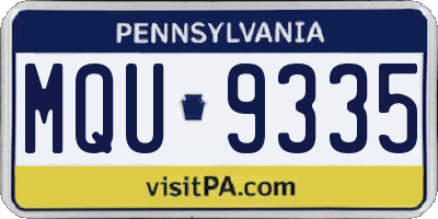 PA license plate MQU9335
