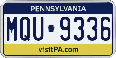 PA license plate MQU9336