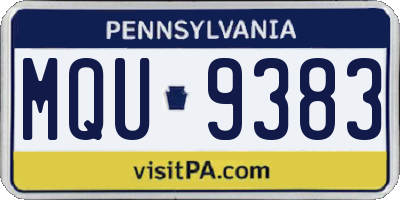 PA license plate MQU9383
