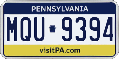 PA license plate MQU9394