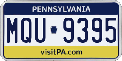PA license plate MQU9395