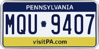 PA license plate MQU9407