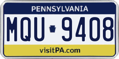 PA license plate MQU9408