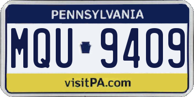 PA license plate MQU9409