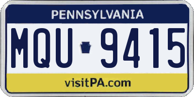 PA license plate MQU9415