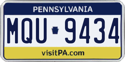 PA license plate MQU9434