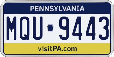 PA license plate MQU9443