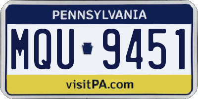 PA license plate MQU9451
