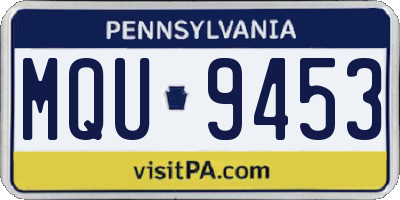 PA license plate MQU9453