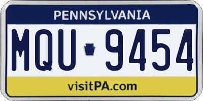 PA license plate MQU9454