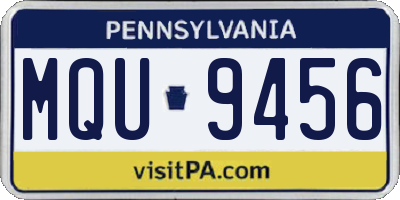 PA license plate MQU9456