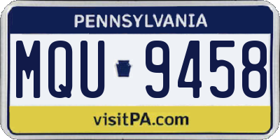 PA license plate MQU9458