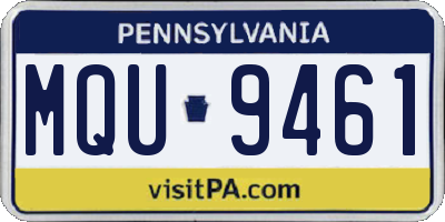 PA license plate MQU9461