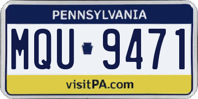 PA license plate MQU9471