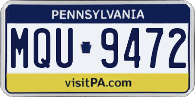 PA license plate MQU9472