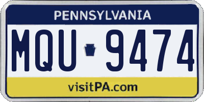 PA license plate MQU9474