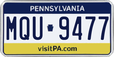 PA license plate MQU9477