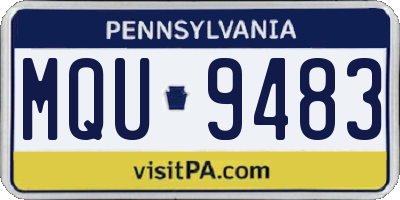 PA license plate MQU9483