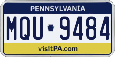 PA license plate MQU9484