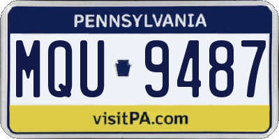 PA license plate MQU9487