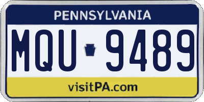 PA license plate MQU9489