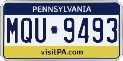 PA license plate MQU9493