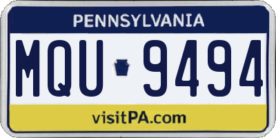 PA license plate MQU9494