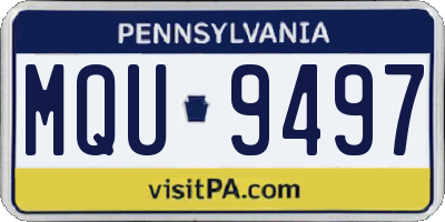 PA license plate MQU9497
