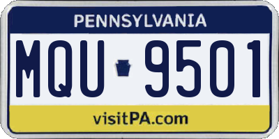 PA license plate MQU9501