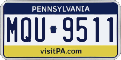 PA license plate MQU9511