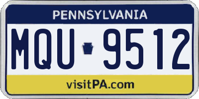 PA license plate MQU9512