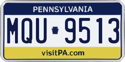 PA license plate MQU9513