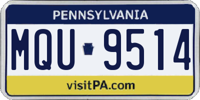 PA license plate MQU9514