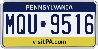 PA license plate MQU9516