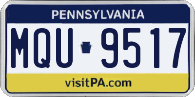 PA license plate MQU9517