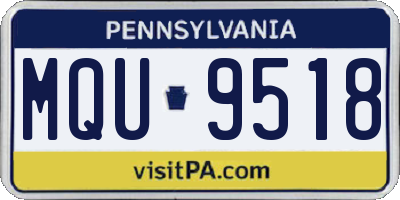 PA license plate MQU9518