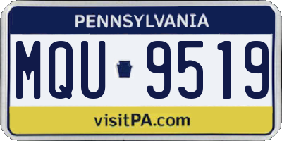 PA license plate MQU9519