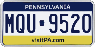 PA license plate MQU9520