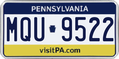 PA license plate MQU9522