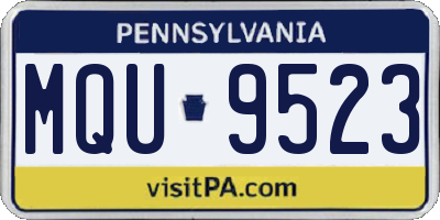 PA license plate MQU9523