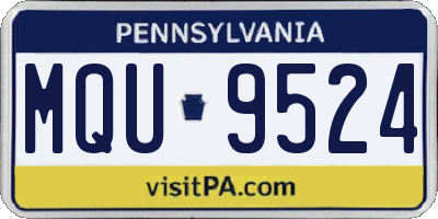 PA license plate MQU9524