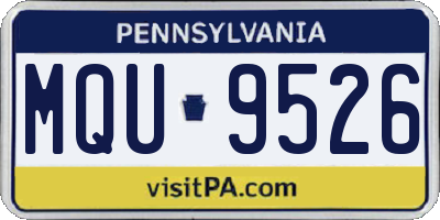 PA license plate MQU9526