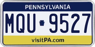PA license plate MQU9527
