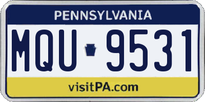 PA license plate MQU9531
