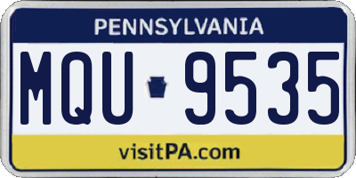 PA license plate MQU9535