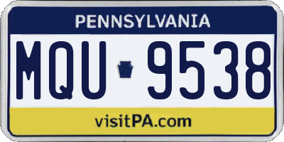 PA license plate MQU9538