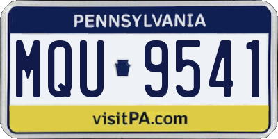 PA license plate MQU9541