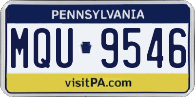 PA license plate MQU9546